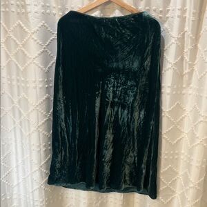J. Crew Velvet Midi Skirt in Deep Green